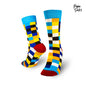 PAPA SOCKS Red & Sky Blue Colour Check Print Edition Premium Quality Full Unisex Socks 989962