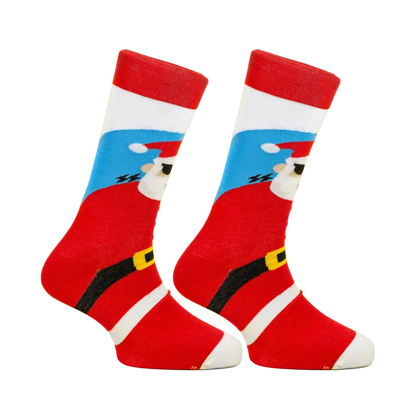 PAPA SOCKS Red & White Colour Santa Print  Christmas Edition Premium Quality Full Unisex Socks 989965