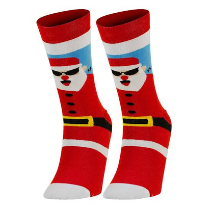 PAPA SOCKS Red & White Colour Santa Print  Christmas Edition Premium Quality Full Unisex Socks 989965