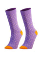PAPA SOCKS Purple & Orange Colour With White Dot Print Premium Quality Full Unisex Socks 989968