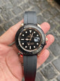 LOR Black Silicon Strap Black Copper Ring Black Dial Automatic Men Watch 401210