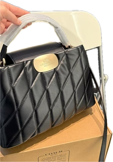 AOC COA Black Colour Golden Buckle Premium Quality Ladies Sling Bag With Box 8216#