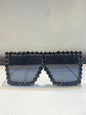 MAH HAM Black Frame Black Shade Crystal Rhinestone Sunglass SUN 013