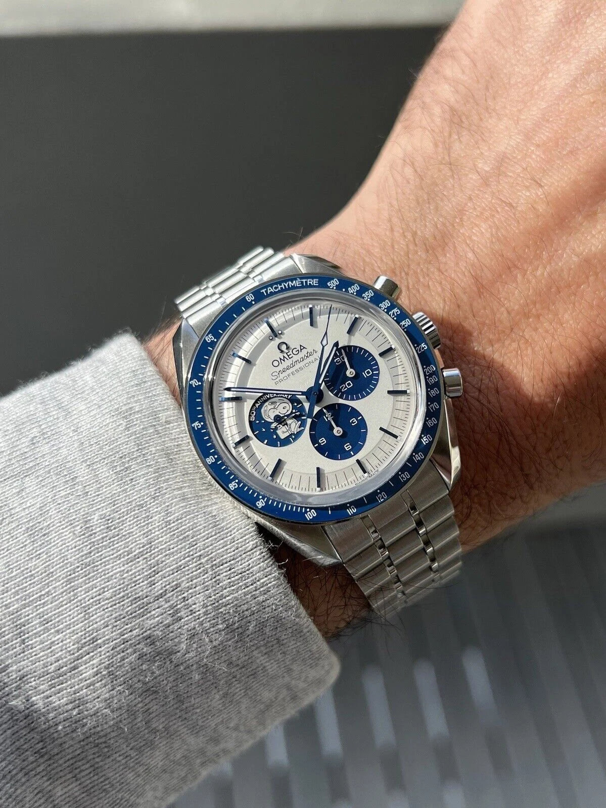 EMO OME Sliver Chain Blue Ring Dial Automatic Men Watch 988266