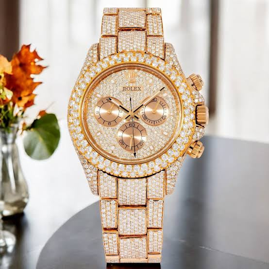 Lor Rose Gold  Diamond Chain Chrono Working Men Watch