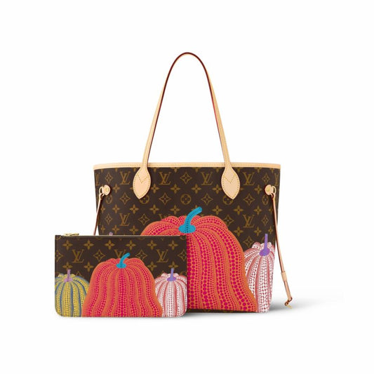 UOL VL Pumpkin Print Brown Old Flower Premium Quality Ladies Tote Bag With Pouch M40156