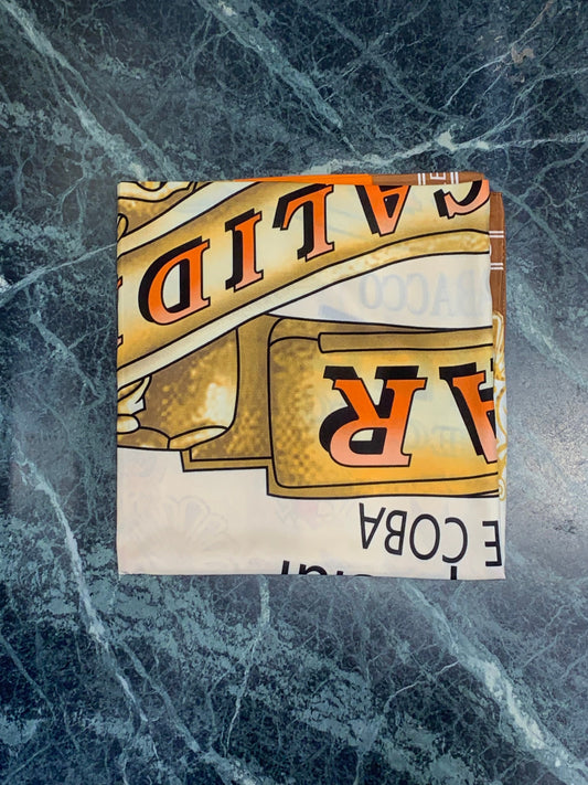 Ahc Cha Cream Orange Yellow Colour square Shape Unisex Scarf 987186