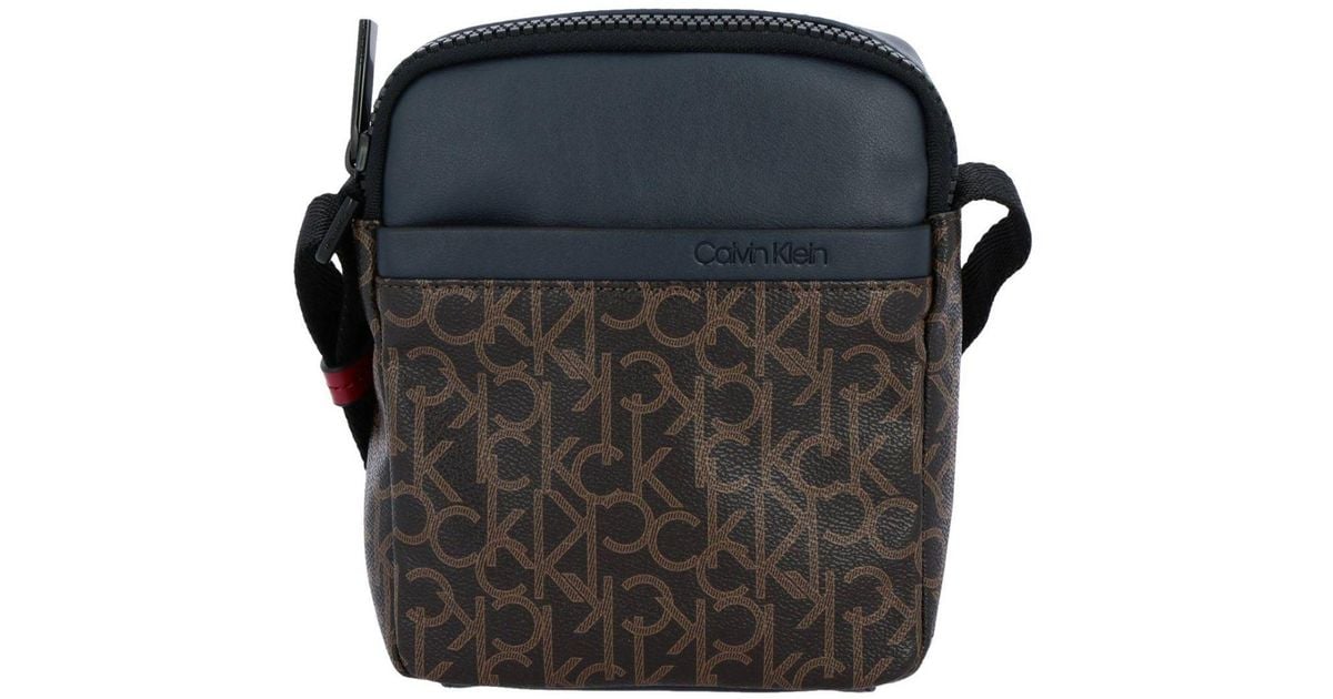 Lac Elk Kc Print Leather Men Sling Bag 96502