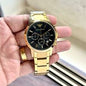 Mra Gold Chain Black Dial Men Watch 988276