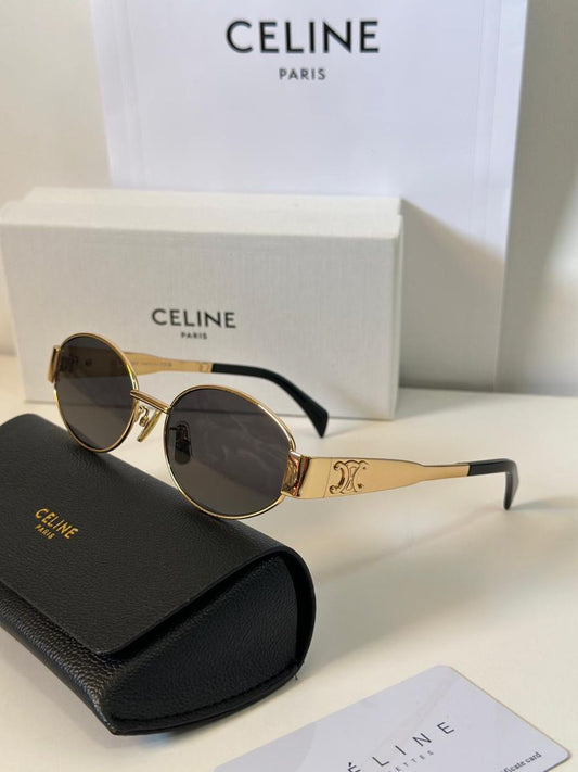 LEC Golden Frame Black Shade Premium Quality Unisex Sunglass SUN096