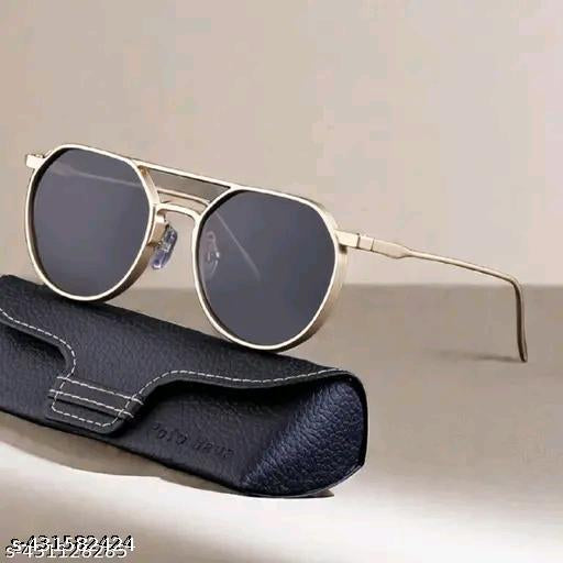 REF Silver Frame Black Shade Premium Quality Unisex Sunglass SUN059