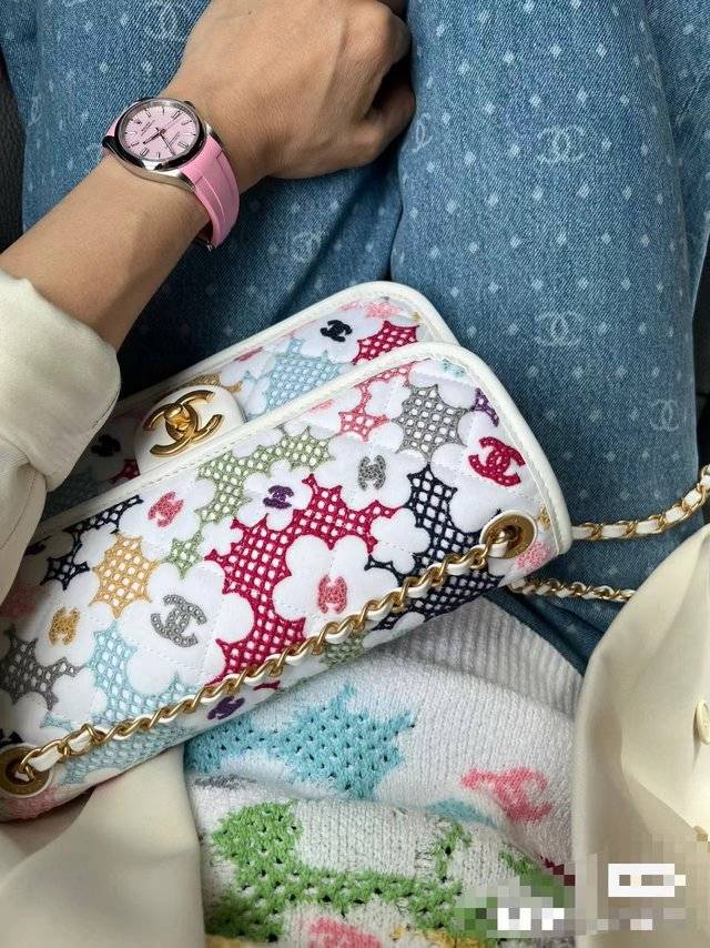 AHC CHA White Multi Colour Premium Quality Ladies Sling Bag 99100