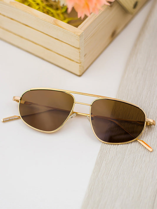 CUG Golden Frame Brown Shade Premium Quality Unisex Sunglass SUN061