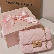 CK Charles Box Ahc Pink Small Ladies Gift Hand Bag’s 988278