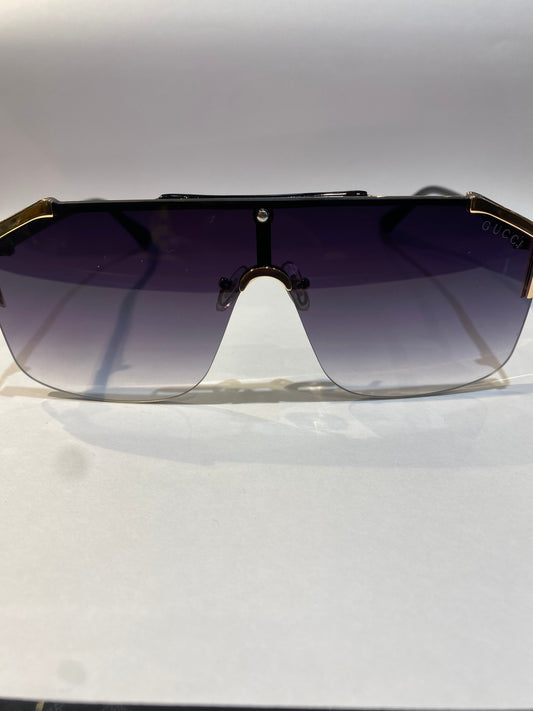 CUG Gold Black Frame Black White Shade Unisex Sunglasses 0291 135 0 145