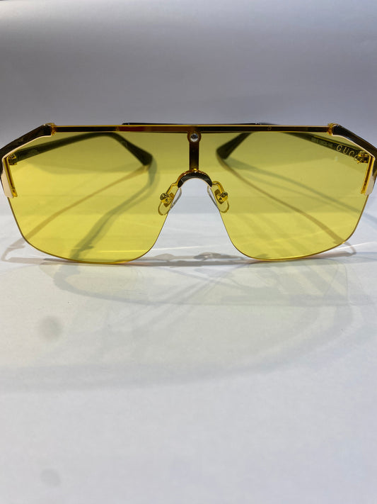 CUG Gold Black Frame Yellow Shade Unisex Sunglasses 0291 135 0 145