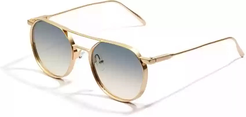 REF Golden Frame Blue Shade Premium Quality Unisex Sunglass SUN062