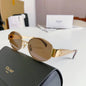 LEC Golden Frame Brown Shade Premium Quality Unisex Sunglass SUN095