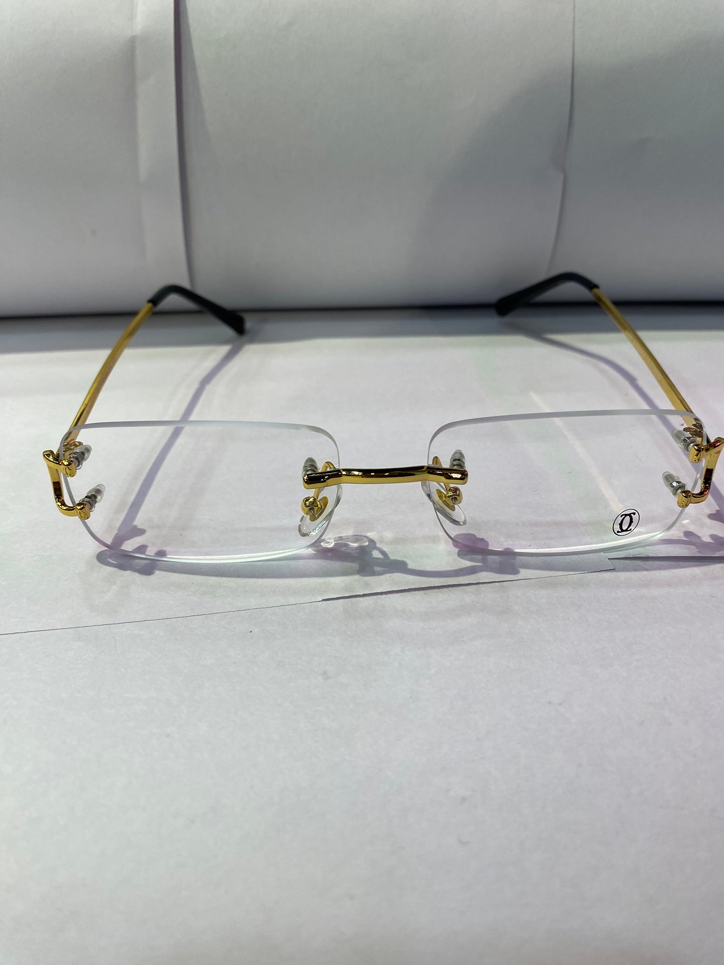 RAC Frameless Trancy Shade Golden Stick Unisex Branded Sunglasses 140