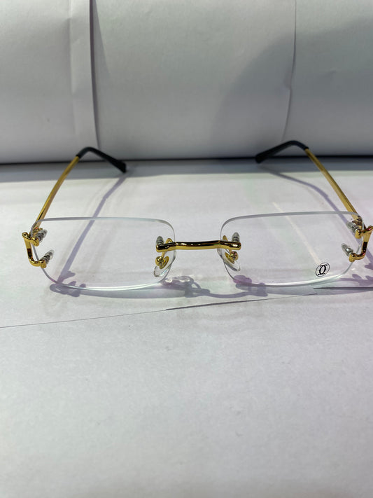 RAC Frameless Trancy Shade Golden Stick Unisex Branded Sunglasses 140