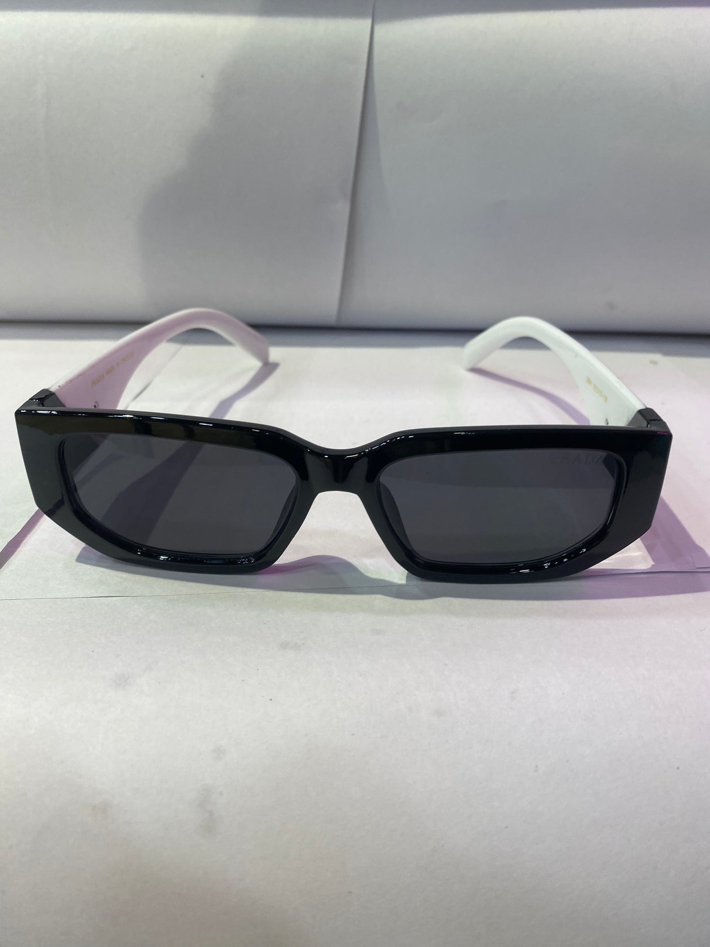 Arp Black Frame White Stick Black Shade Unisex Sunglass 2661 55 19-136