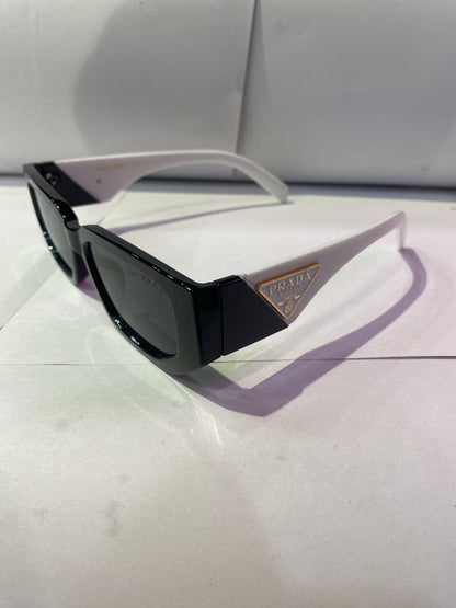 Arp Black Frame White Stick Black Shade Unisex Sunglass 2661 55 19-136