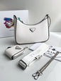 ARP PRA White Italian Leather Ladies Side Sling Bag With Box 988282