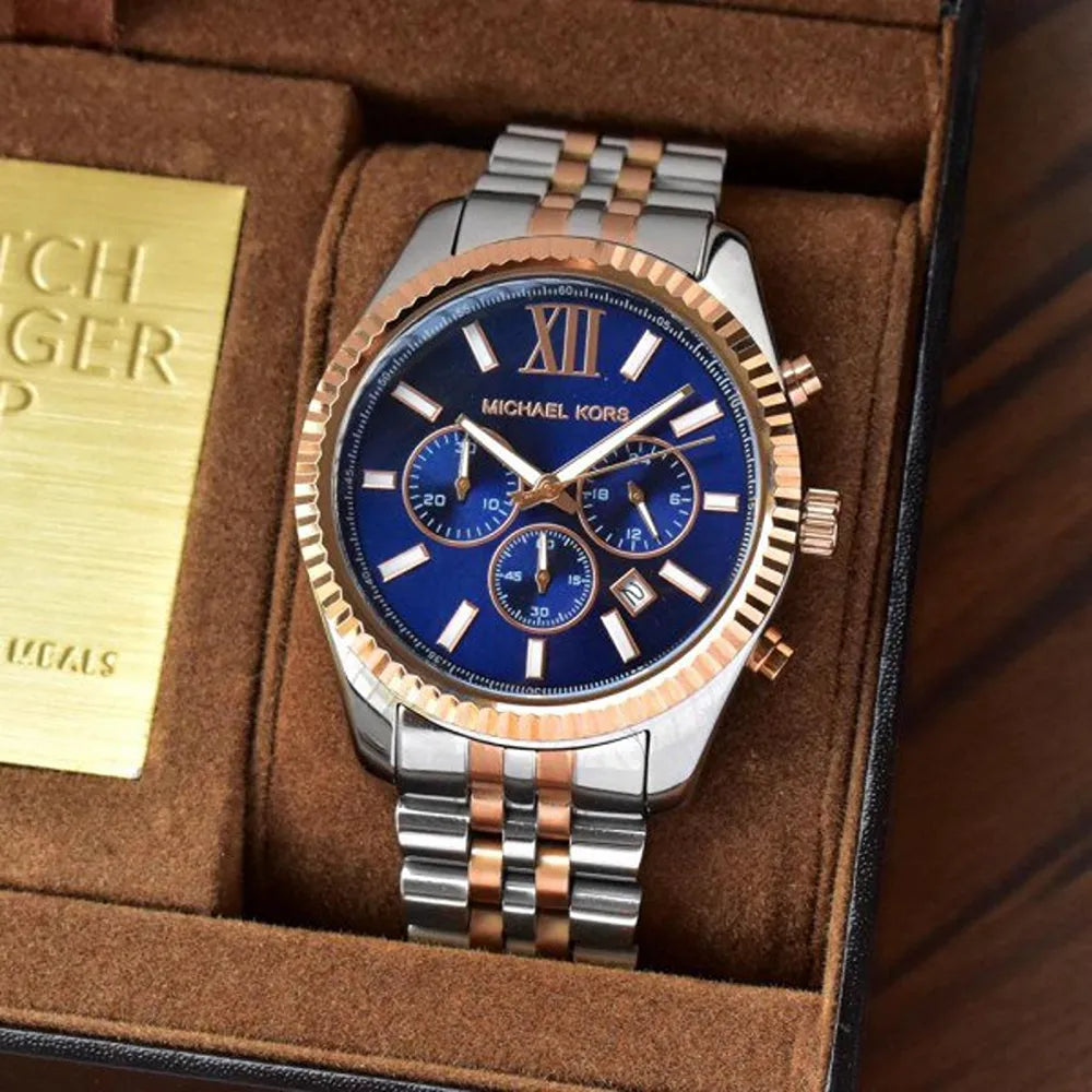 CIM MIC Silver Copper Chain Blue Dial Men Watch 988289