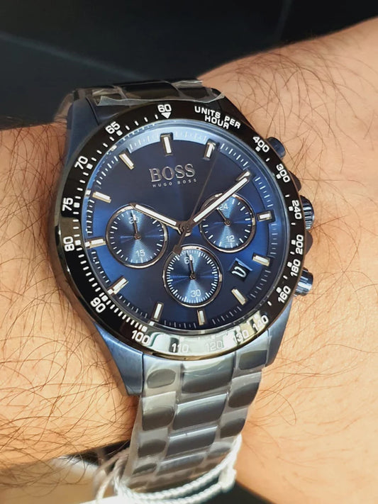 SOB BOS Black Chain Blue Dial Men Watch 988290