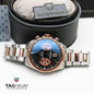 GAT Silver Copper Chain Copper Ring Black Dial Chrono Watch for Men 401276