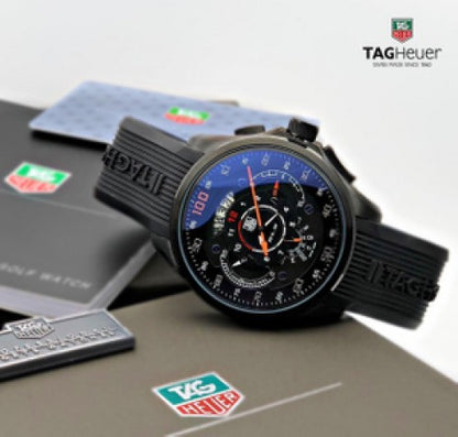 GAT Black Silicone Rubber Strap Black Dial Chrono Watch For Men 400986