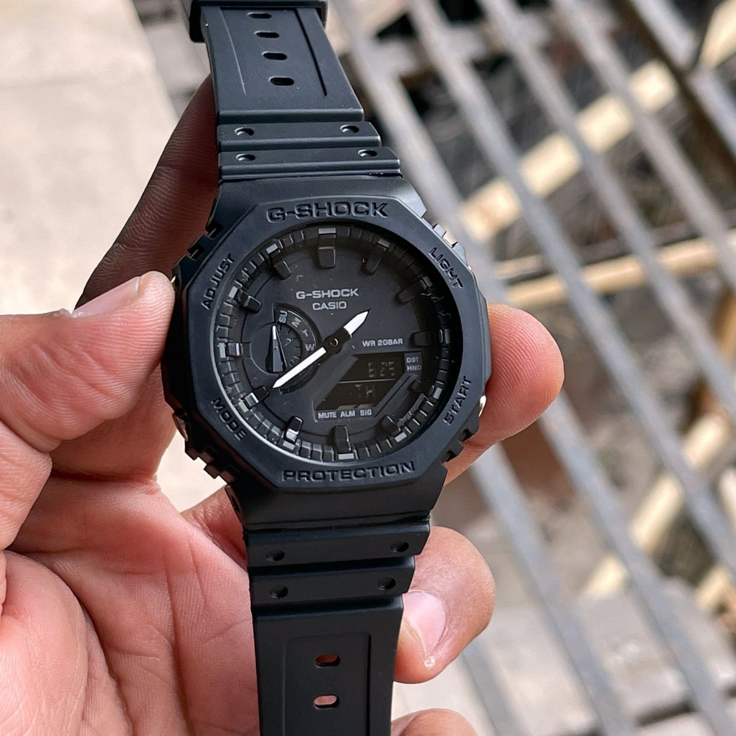 Hsg Black Silicone Strap Black Dial Water resistant Sports Men Whatch 901279