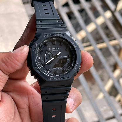 Hsg Black Silicone Strap Black Dial Water resistant Sports Men Whatch 901279