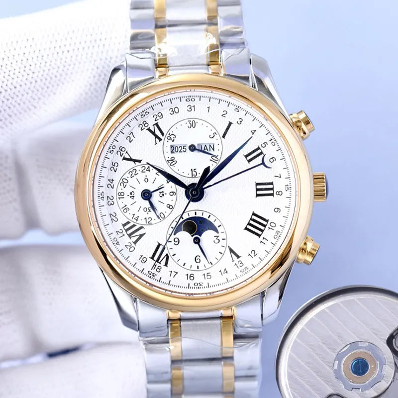 NOL Silver Copper Chain White Dial Premium Quality Men Watch 180843