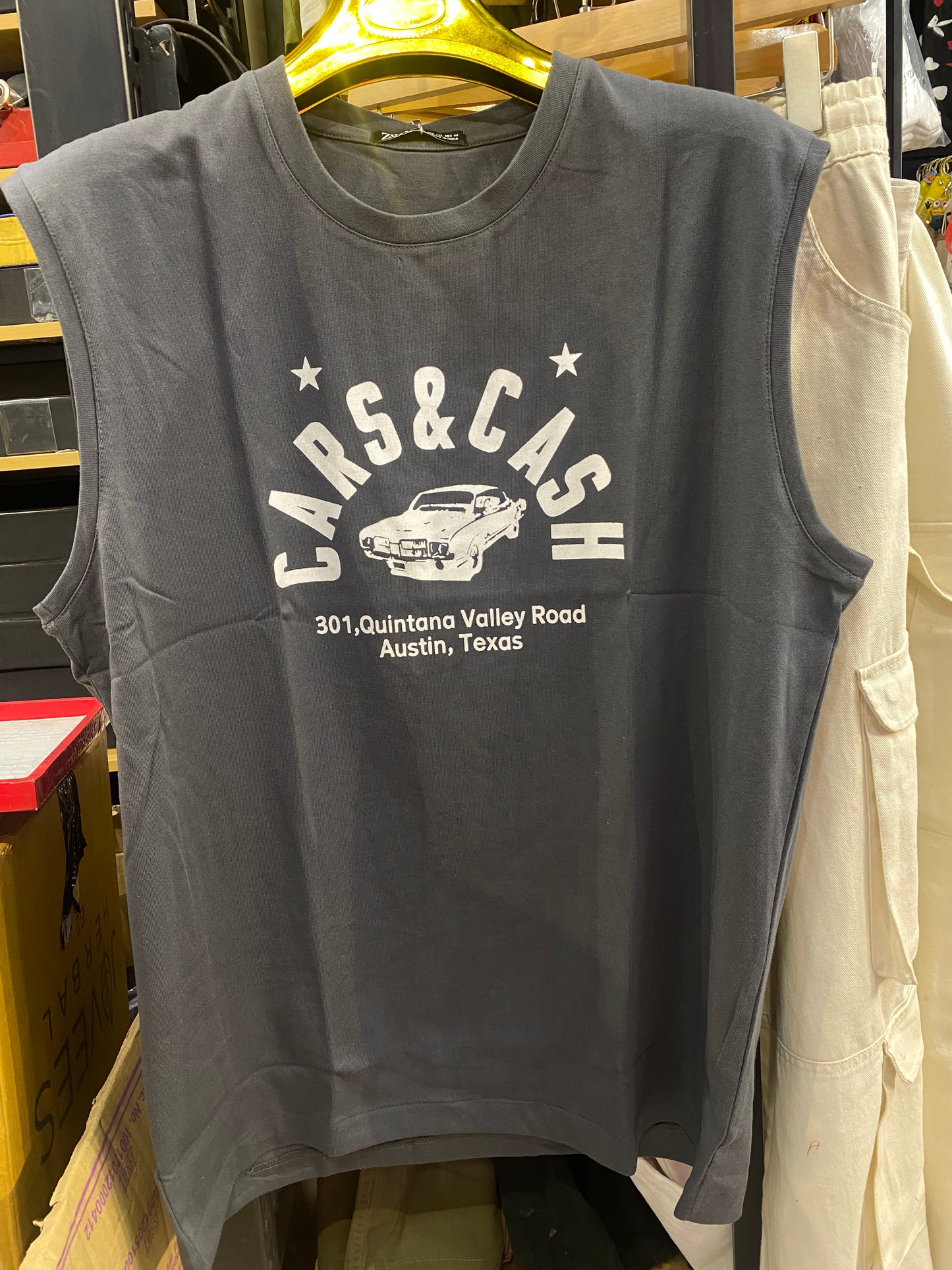 Raz Cars & Cash Grey Colour Printed Tank Top 988717