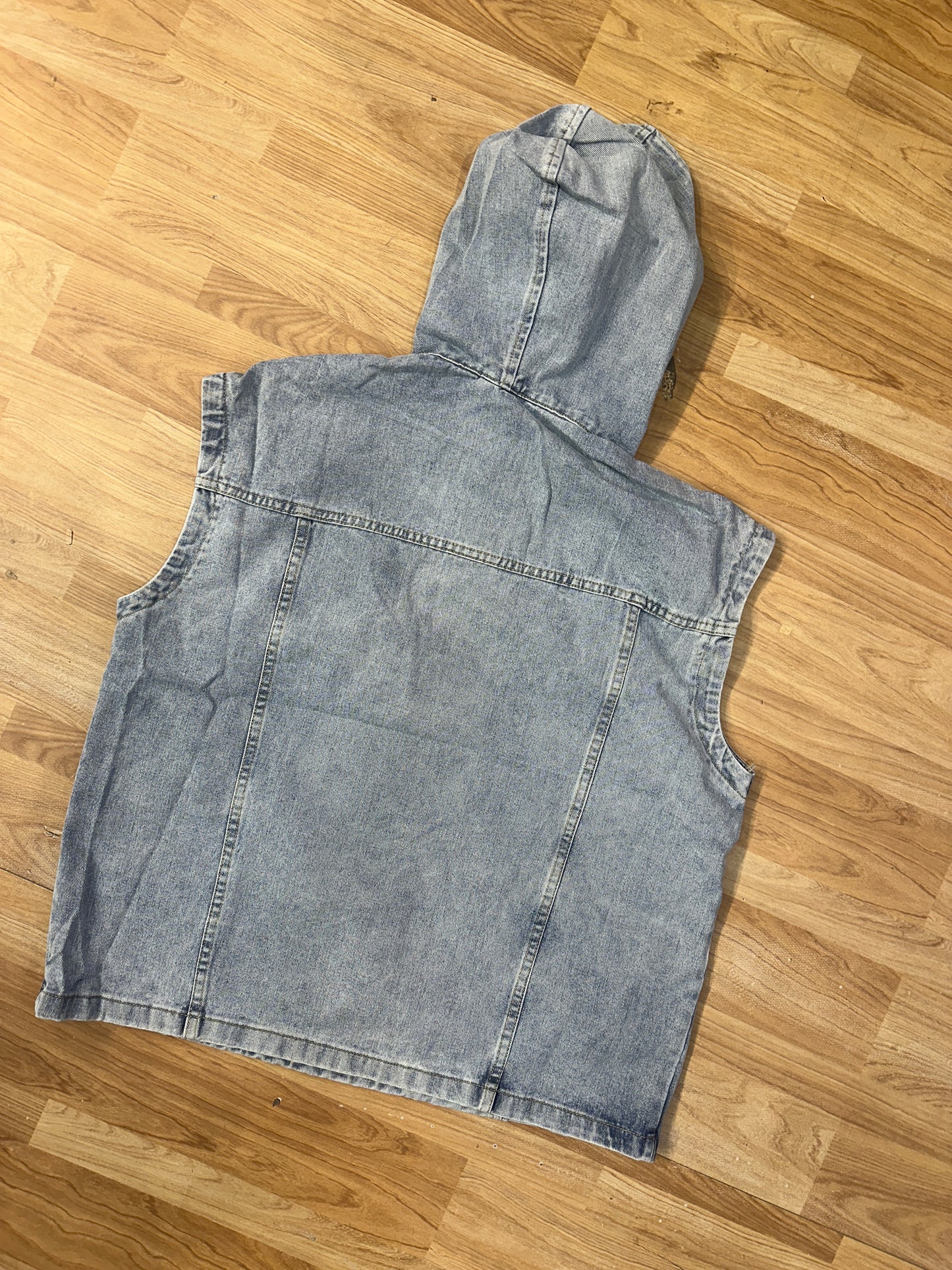 Blue Denim Half Hoodie Jacket 2568