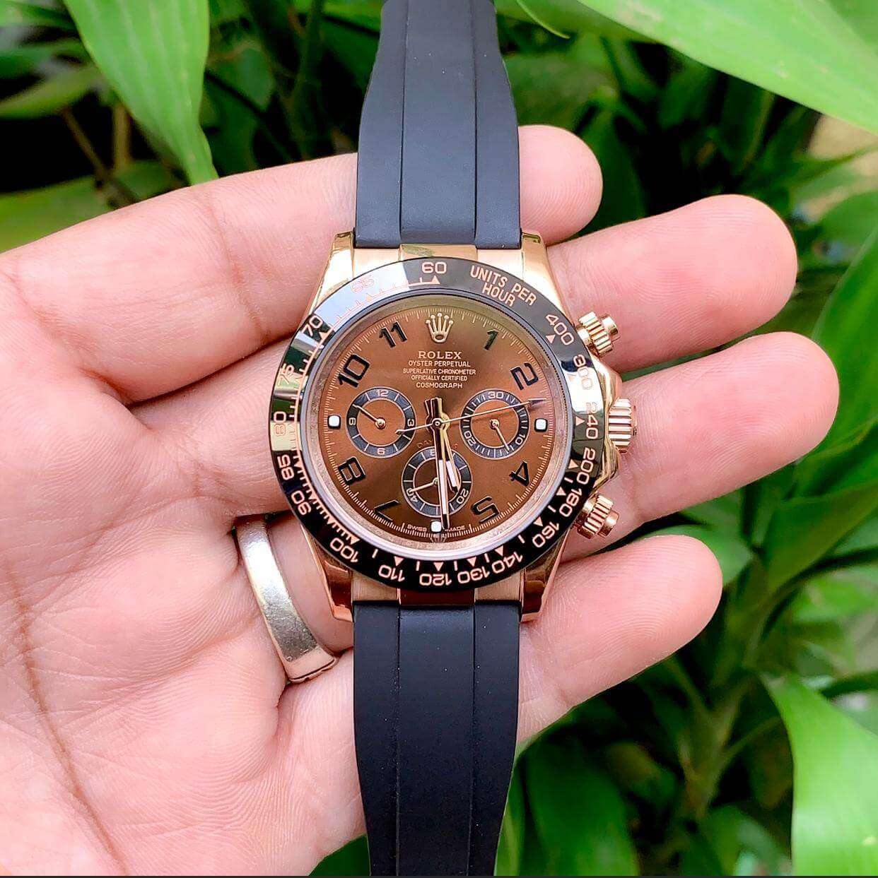 LOR Black Silicon Strap Copper Dial Automatic Men Watch 988408