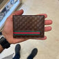 CUG Brown colour With Green Strip Italian Leather Men’s Wallet’s 988789