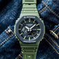 Hsg Olive Green Silicone Strap Black Dial Water resistant Sports Men Watch  988792