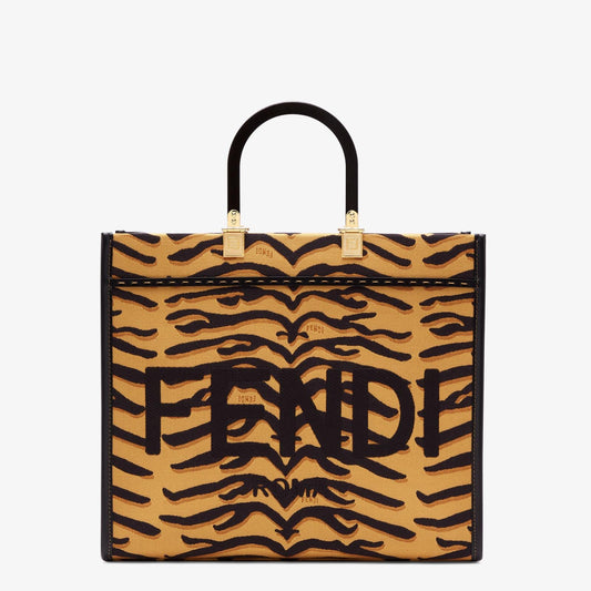 NEF Yellow Colour Tiger Print Sunshine Medium Multicolor Premium Quality Ladies Tote Bag 680088