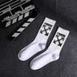 BR OFF White White Colour With Black Print Premium Quality Full Socks 990075