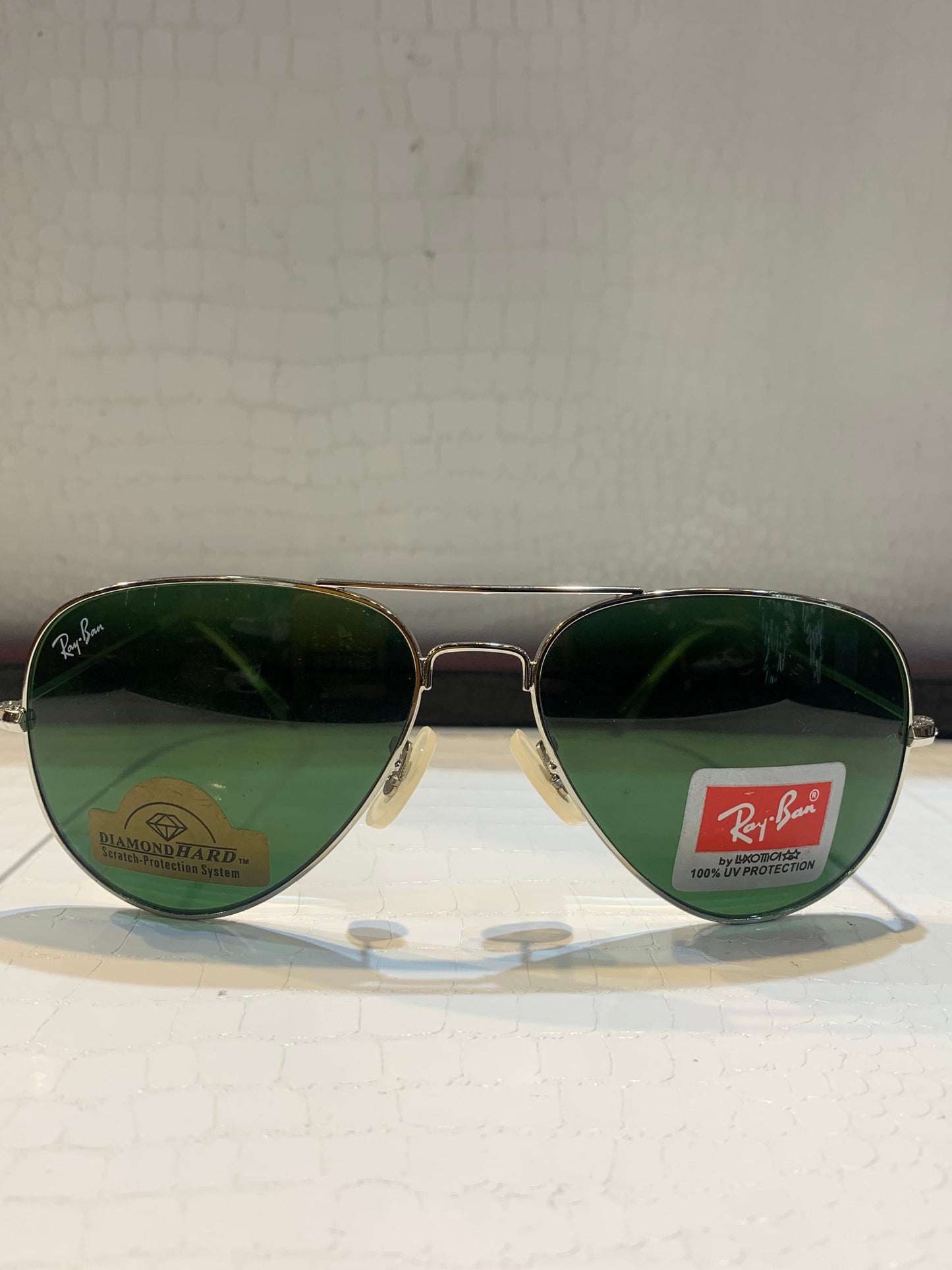 YAR RAY RB Silver Frame Green Shade Unisex Small Sunglass RB 3025 58 14