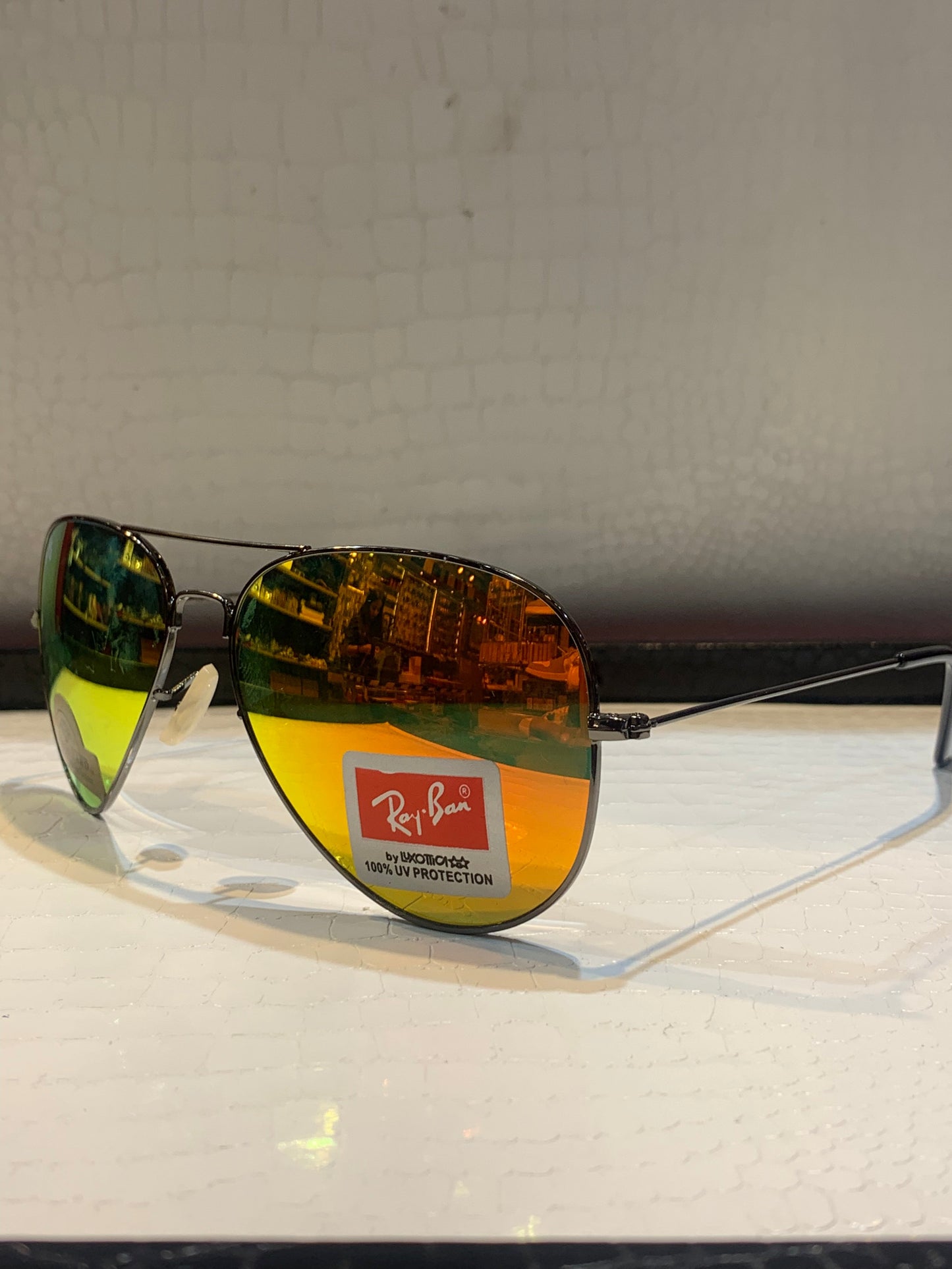 YAR RAY RB Silver Gray Frame Yellow Orange Mercury Shade Unisex Sunglass RB 3026 62 14