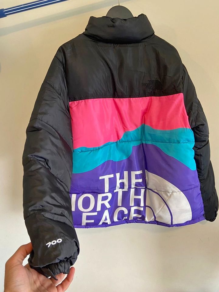 North Face Black Colour Multi Back Print Puffer Unisex Jacket 988112