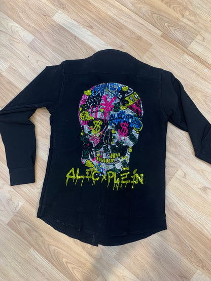 IHP Black Colour Shirt Skull face Multi Colour Stud 88912
