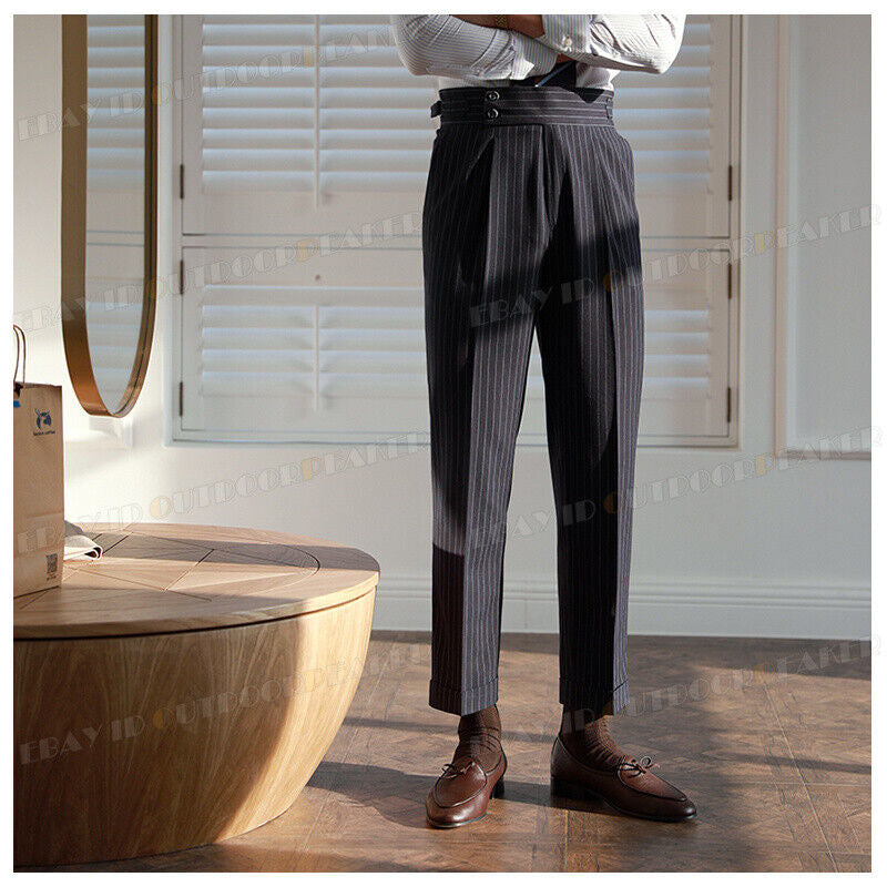 Korean Trouser Pants With Side Designer Belt Black Colour Imported Fabric Straight Fit JK393