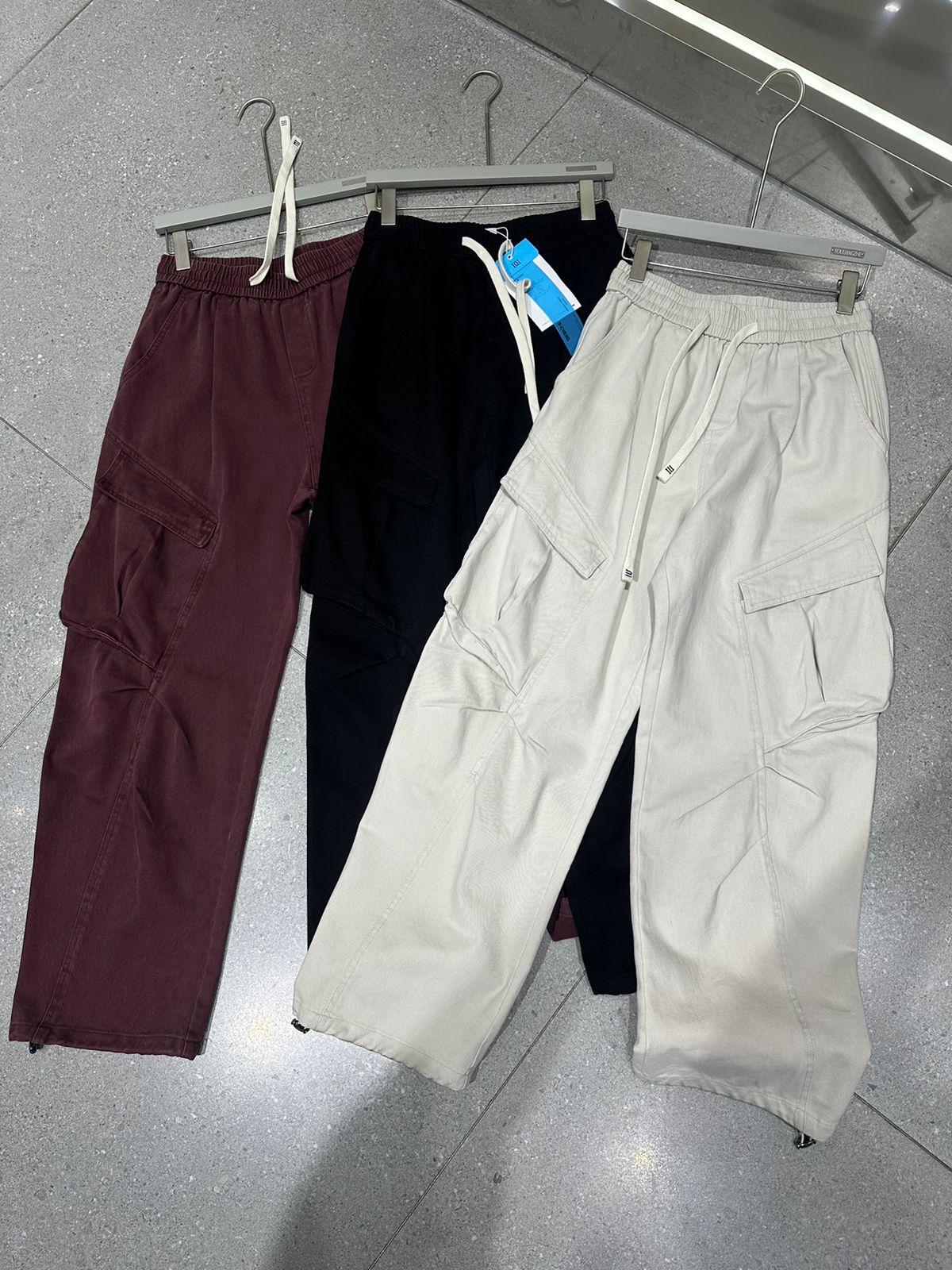 Korean style Cream White Colour With 4 Pocket Cargo Pants Straight Fit 5519