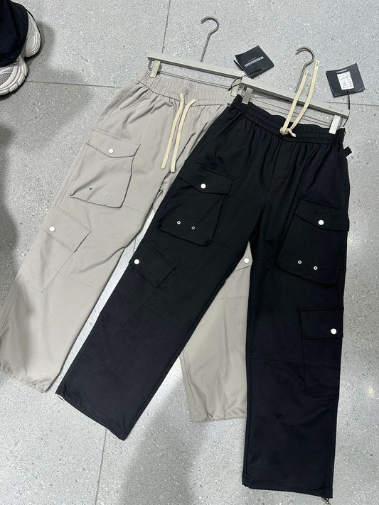 Korean style Black Colour With 6 Pocket Cargo Pants Straight Fit 5162