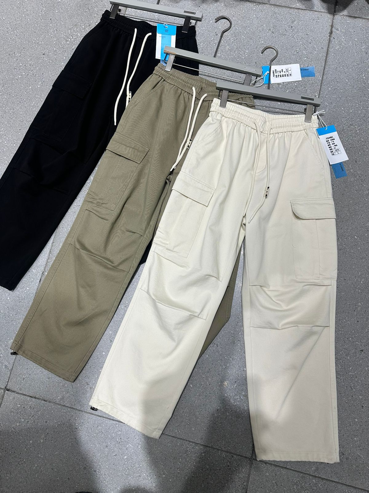 Korean style khaki Colour With 4 Pocket Cargo Pants Straight Fit 3979