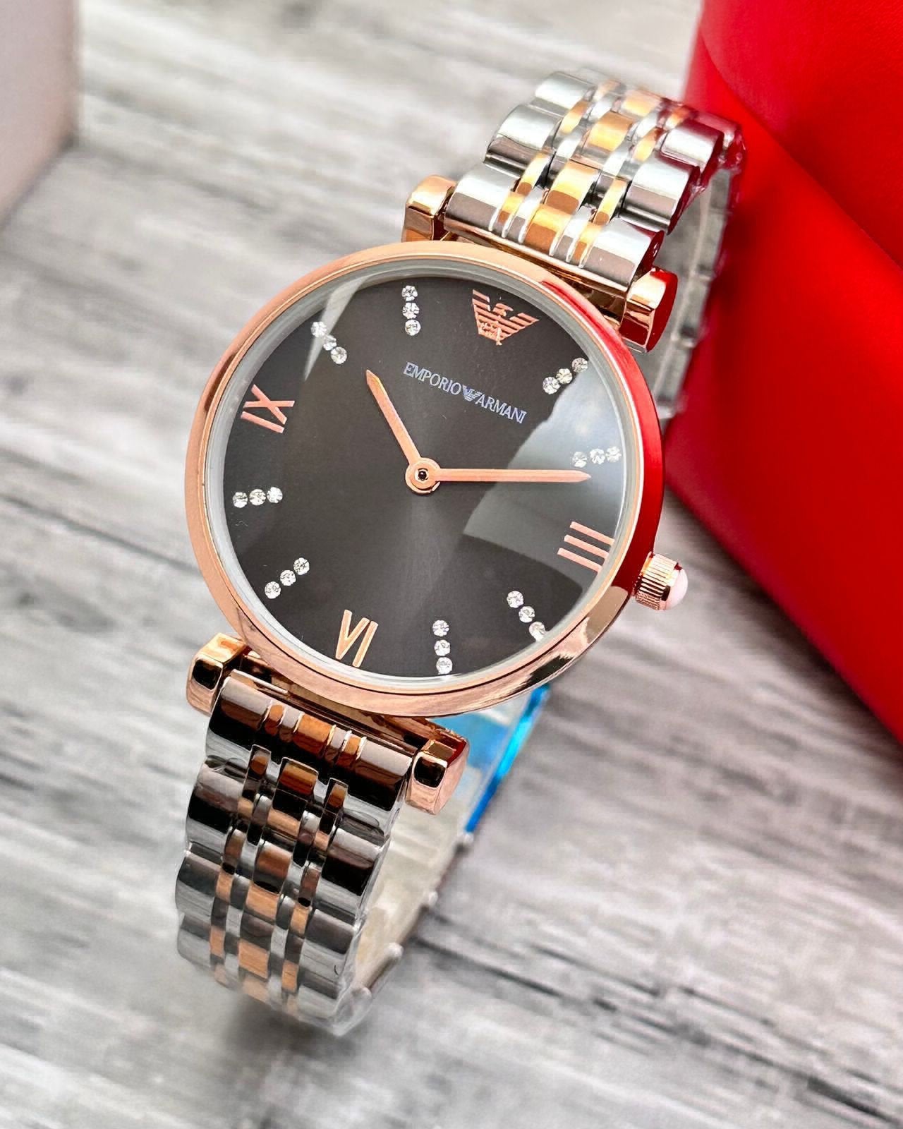 MRA Silver Copper Chain Black Dial Men’s Watch 988543